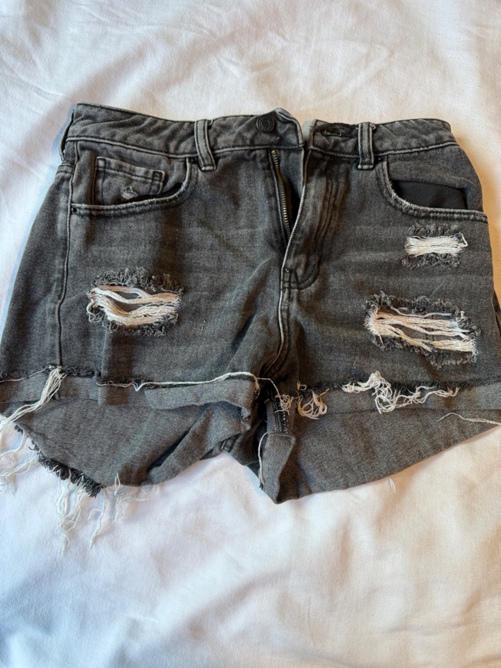 PacSun Black Distressed Denim Cutoff Shorts
